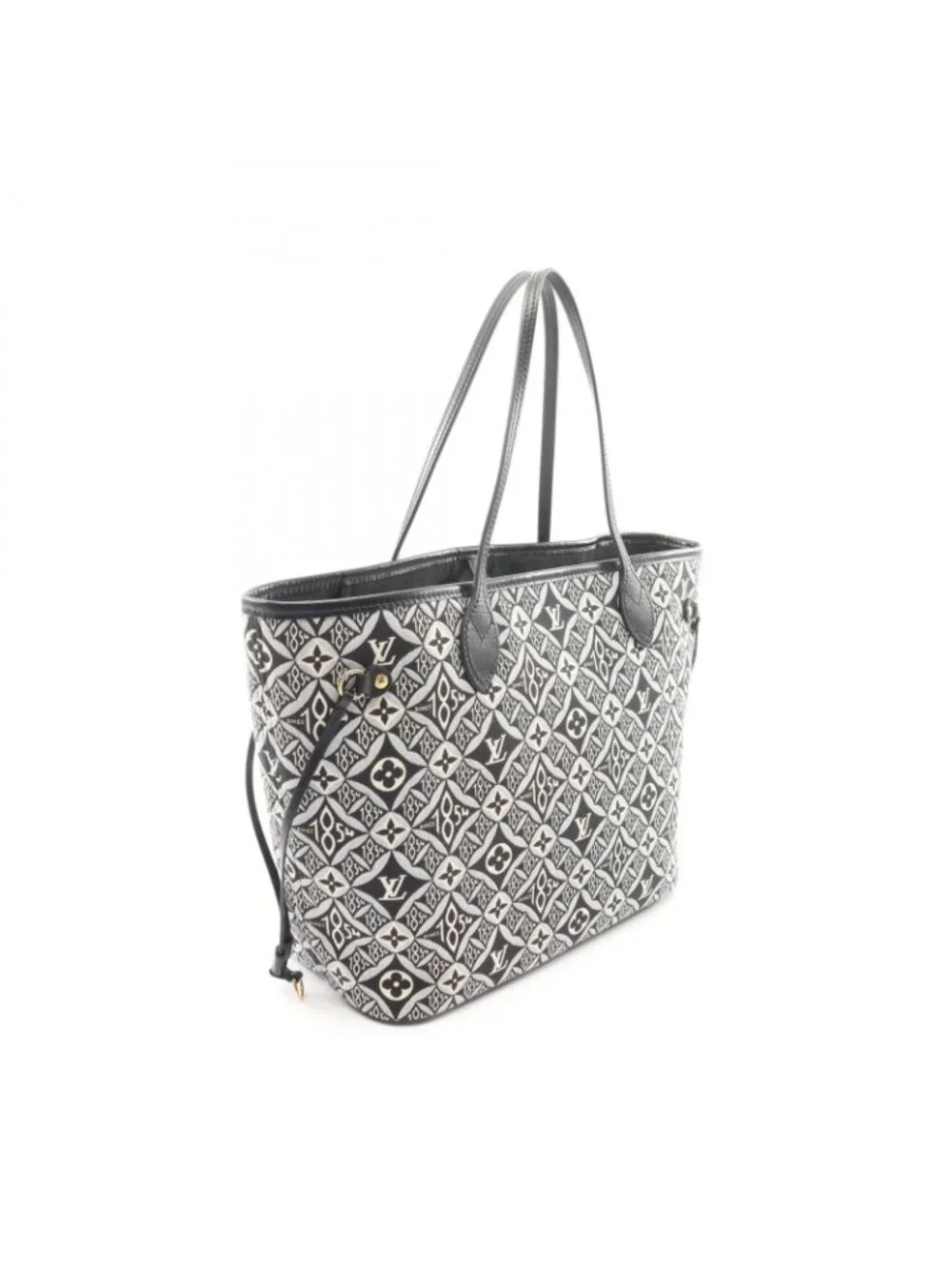 Louis Vuitton Tote Neverfull MM Monogram Jacquard Noir Canvas Leather
